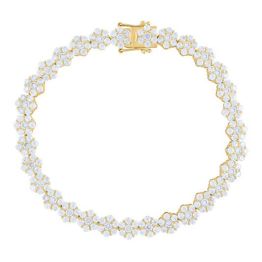 10Kt Gold Cz Bracelet  7.5"