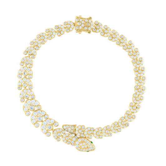 10Kt Gold Cz Bracelet  7.5"