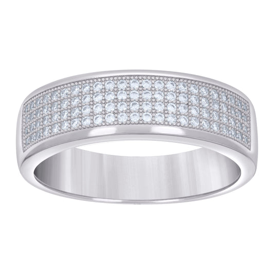 925 Sterling Silver 0.60Ctw Moissanite Ring S6
