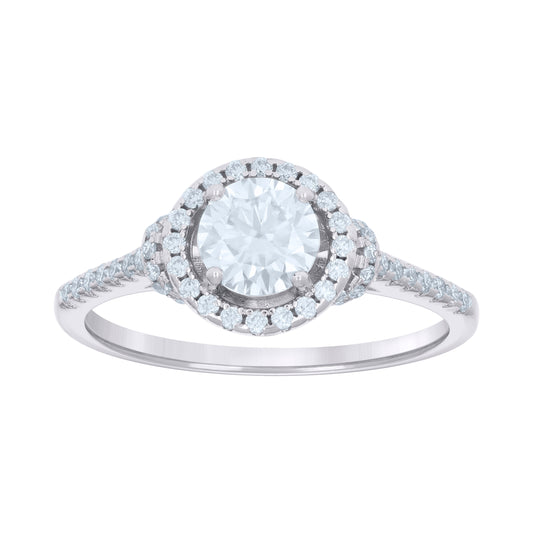 925 Sterling Silver 1.23Ctw Moissanite Ring S6