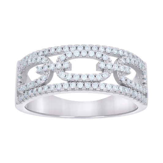 925 Sterling Silver 0.80Ctw Moissanite Ring S6