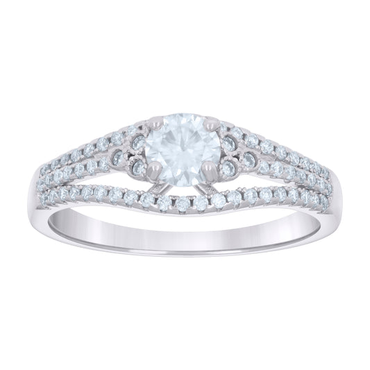 925 Silver Ring With Moissanite S6 Ctw 1.00