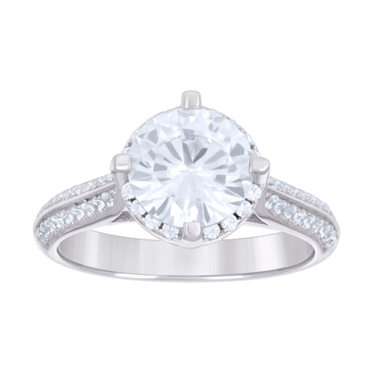 925 Silver Ring With Moissanite S6 Ctw 1.71