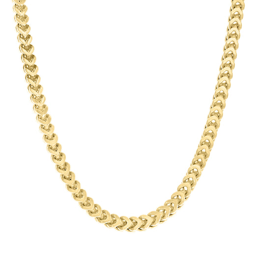 925 Silver Hollow Franco Chain Yellow 5.4mm
