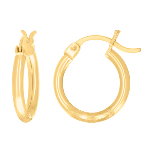 14Kt Gold Hoop Earrings 2mm-12