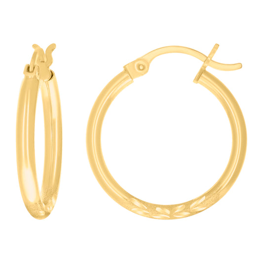 14Kt Gold Hoop Earrings 2mm-18