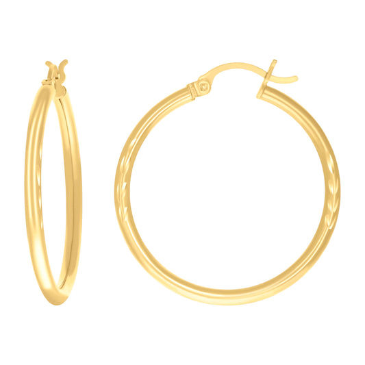 14Kt Gold Hoop Earrings 2mm-30