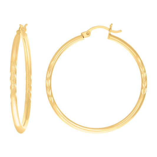 14Kt Gold Hoop Earrings 2mm-35