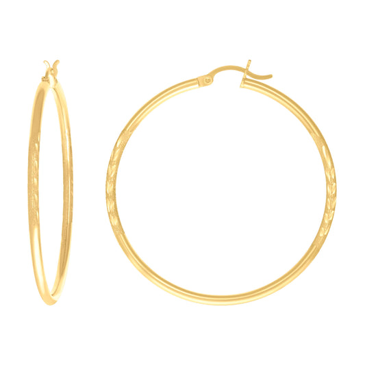14Kt Gold Hoop Earrings 2mm-40
