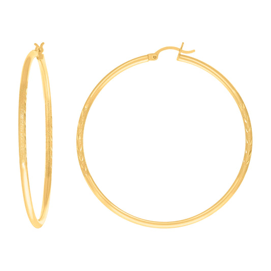 14Kt Gold Hoop Earrings 2mm-50
