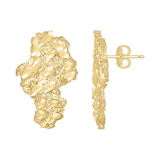 10Kt Gold Nugget Earrings