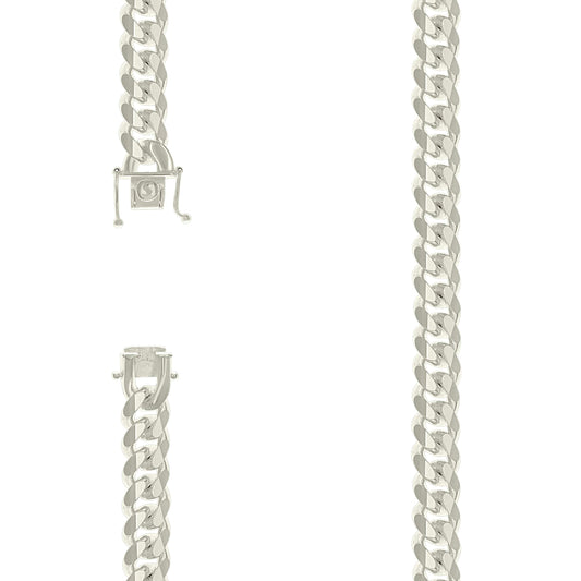 925 Silver Solid Miami Cuban Chain 9.8mm