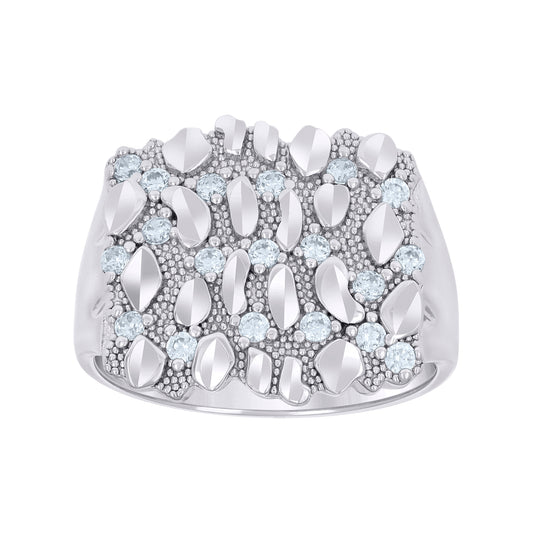 925 Sterling Silver Cz Ring S8