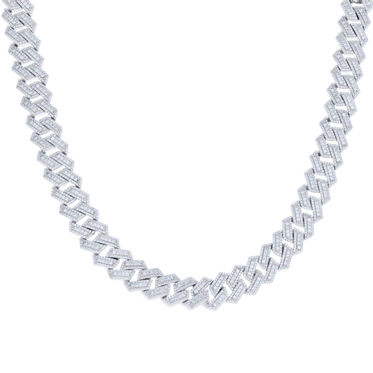 925 Sterling Silver Moissanite Chain 12mm