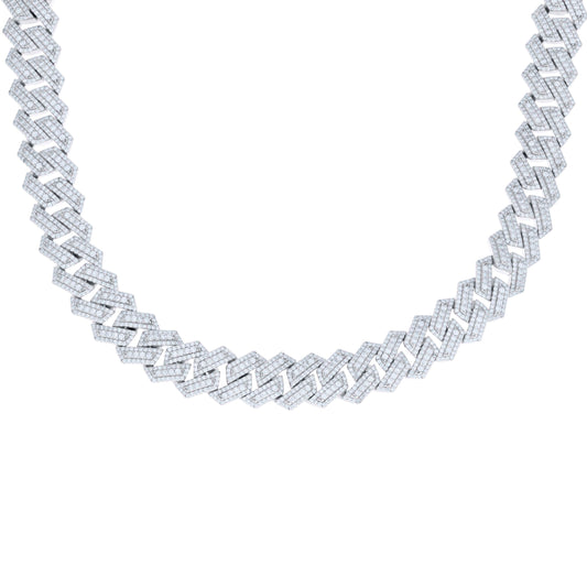 925 Sterling Silver Moissanite Chain 14mm