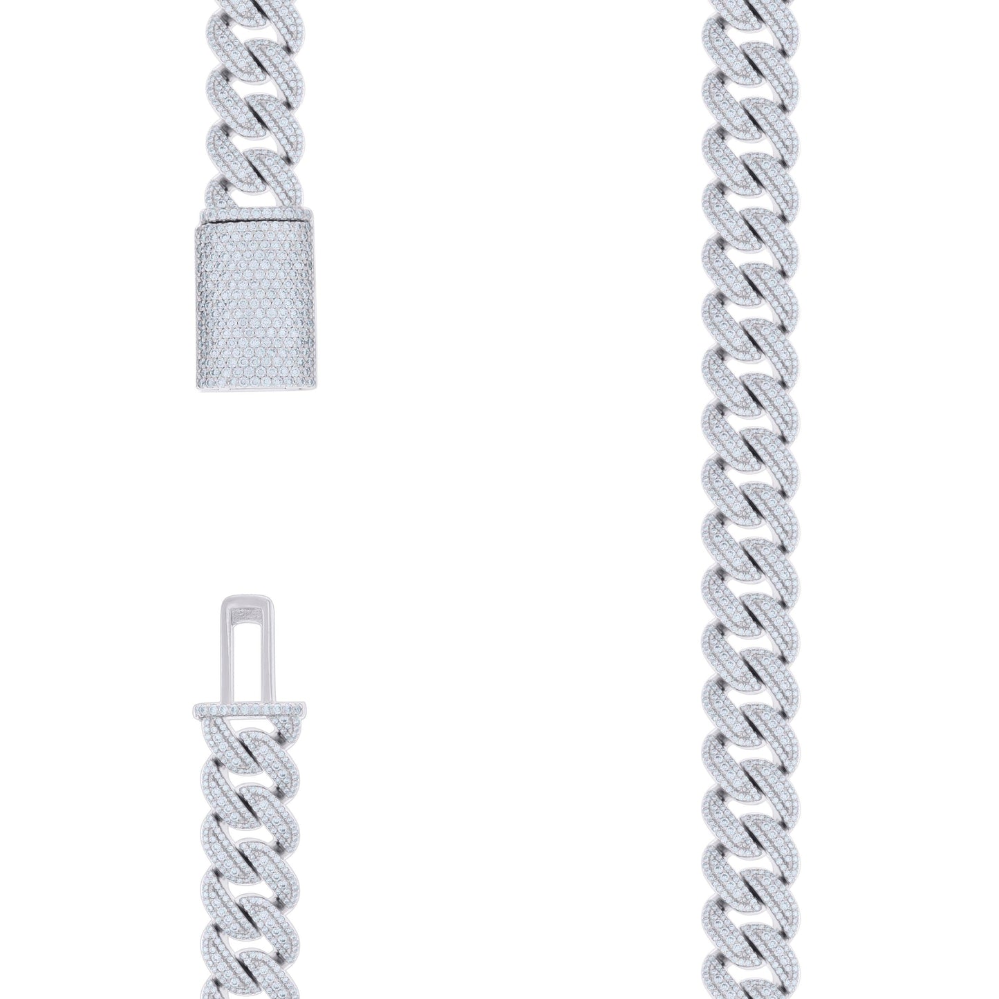 925 Sterling Silver Moissanite Chain 12mm
