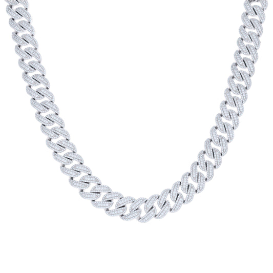 925 Sterling Silver Moissanite Chain 12mm