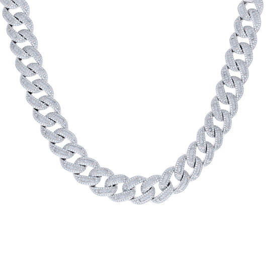 925 Sterling Silver Moissanite Chain 15mm