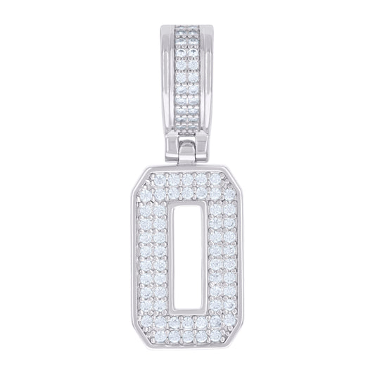 925 Silver Initial Letter "O" Pendant Moissanite C