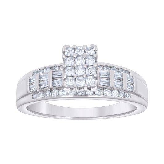925 Sterling Silver R:0.26Ctw, B:0.60Ctw Moissanit