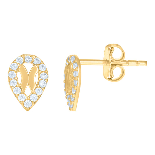 10Kt Gold Cz Earring