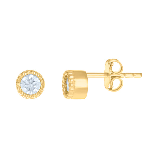 10Kt Gold Cz Earring