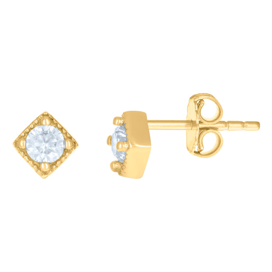 10Kt Gold Cz Earring