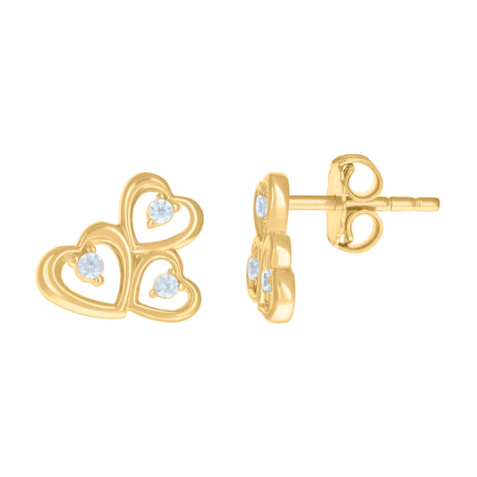 10Kt Gold Cz Earring