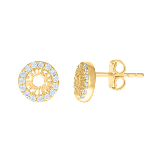 14Kt Gold Cz Earring