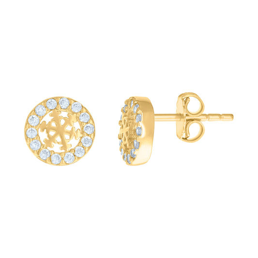 14Kt Gold Cz Earring