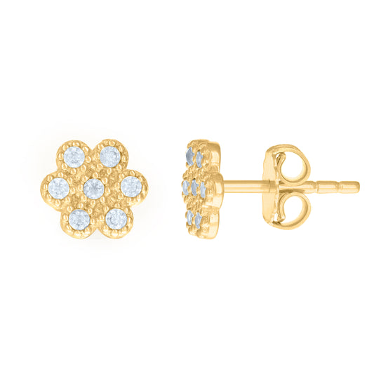 14Kt Gold Cz Earring
