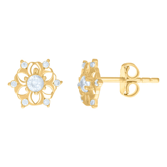 14Kt Gold Cz Earring