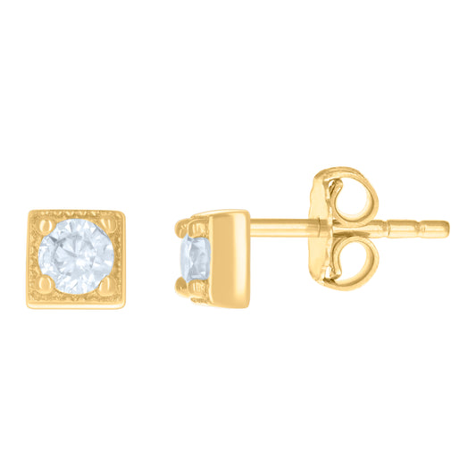 14Kt Gold Cz Earring