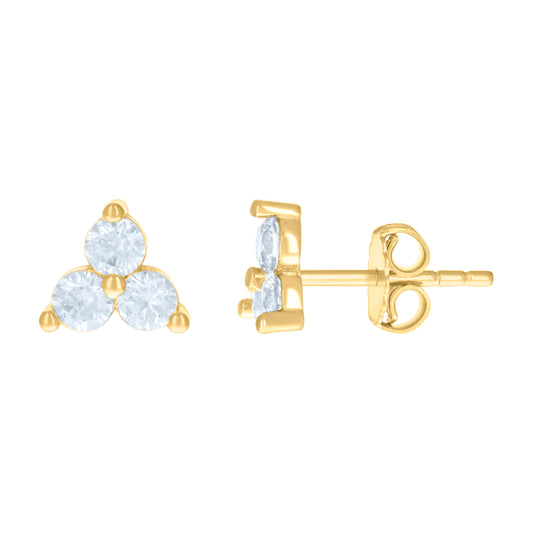 14Kt Gold Cz Earring