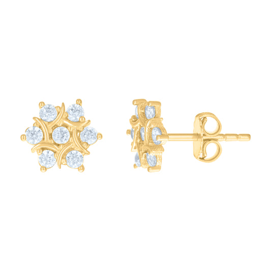 14Kt Gold Cz Earring