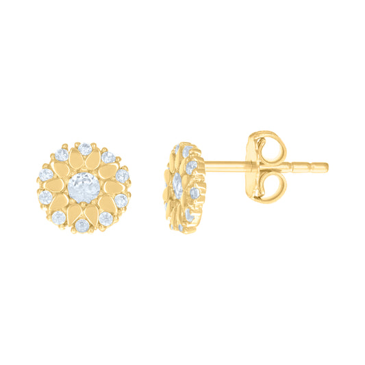 14Kt Gold Cz Earring