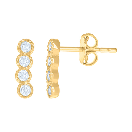 14Kt Gold Cz Earring