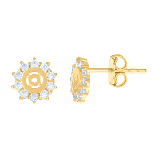 14Kt Gold Cz Earring