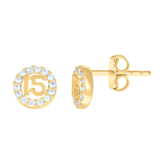 14Kt Gold Cz Earring