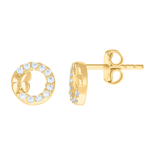 14Kt Gold Cz Earring
