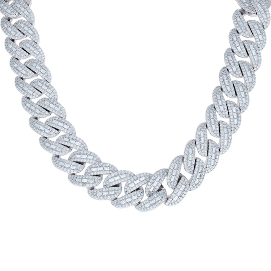 925 Sterling Silver Moissanite Chain 20mm