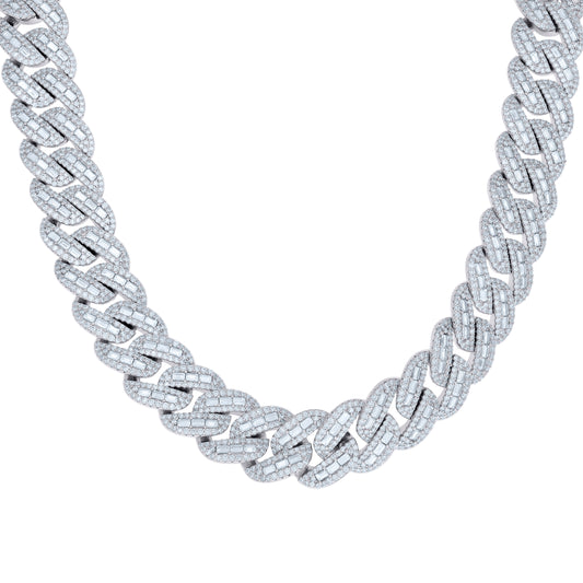 925 Sterling Silver Moissanite Chain 18mm