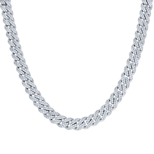 925 Sterling Silver Moissanite Chain 10mm-22"