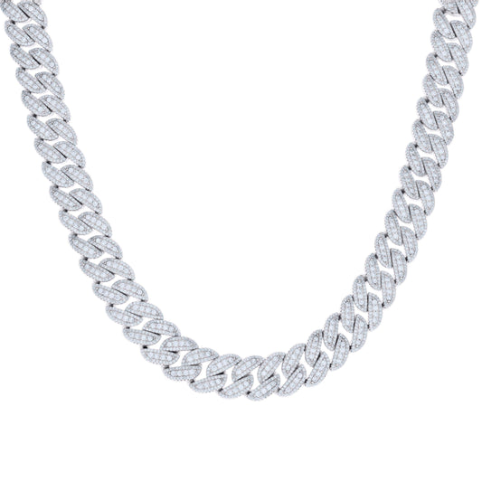 925 Sterling Silver Moissanite Chain 12mm