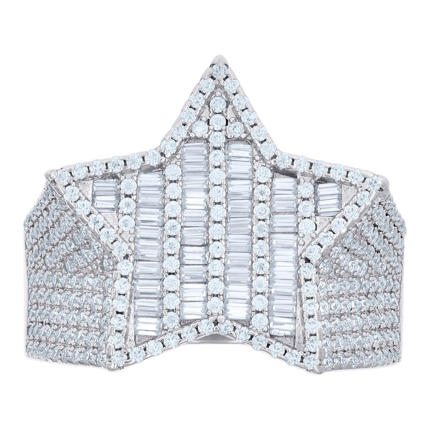 925 Sterling Silver R:1.30Ctw, B:1.17Ctw Moissanit