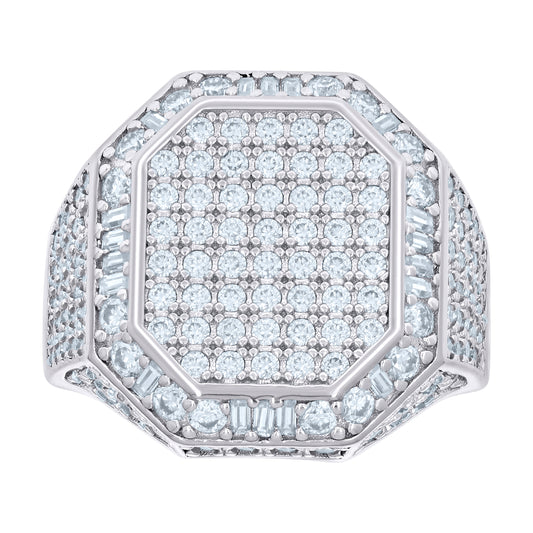 925 Sterling Silver R:2.81Ctw, B:0.50Ctw Moissanit