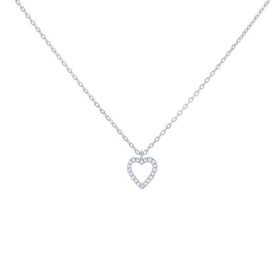 925 Sterling Silver Cz Necklace 18" (16"+2")