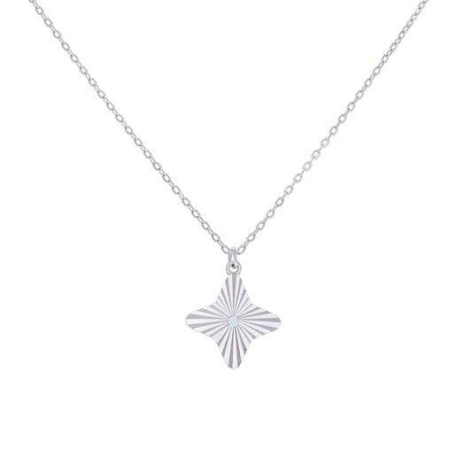 925 Sterling Silver Cz Necklace 18" (16"+2")