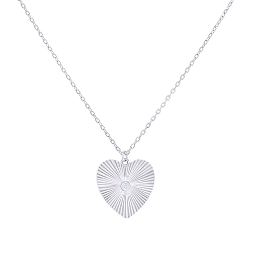 925 Sterling Silver Cz Necklace 18" (16"+2")