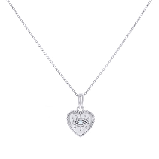 925 Sterling Silver Cz Necklace 18" (16"+2")